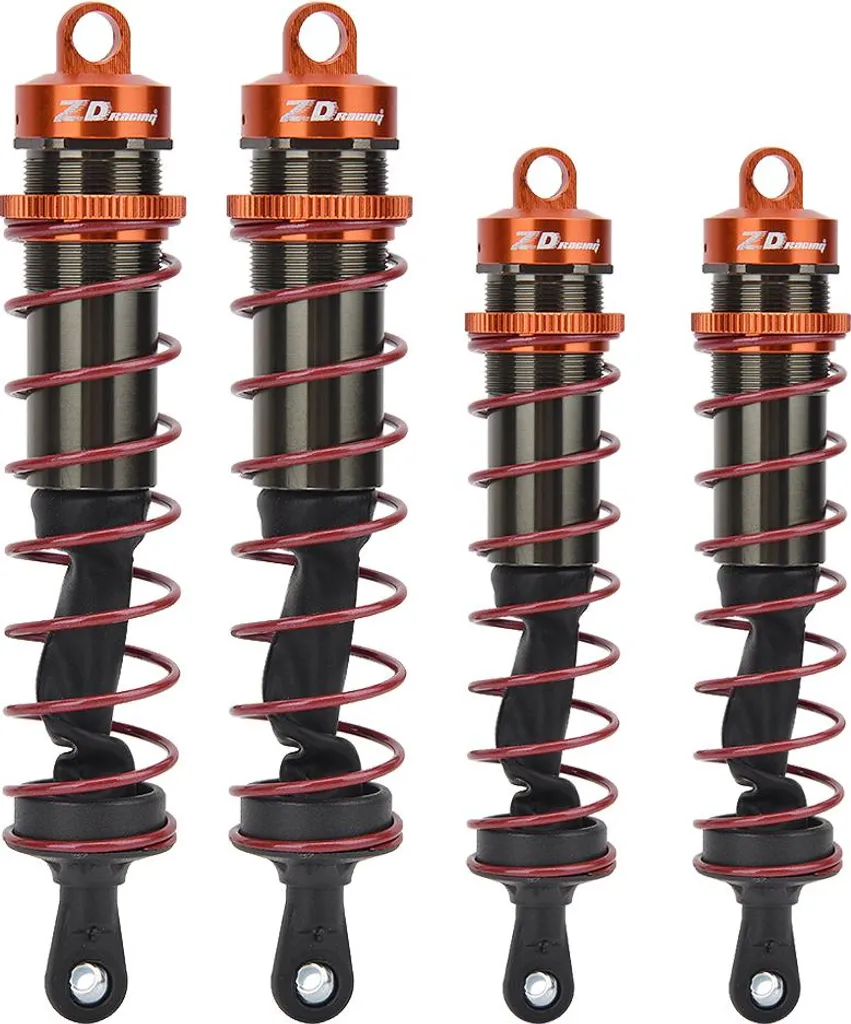 4 Amortisseurs hydrauliques 1/8 RC réglables en métal orange pour buggy