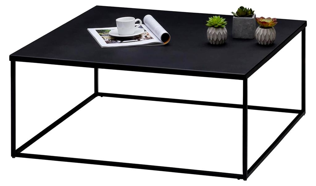 Couchtisch HILAR 80 x 80 cm aus pulverbeschichtetem Metall in Schwarz
