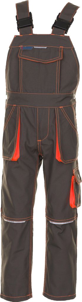 Planam Junior Latzhose oliv/orange 110/116