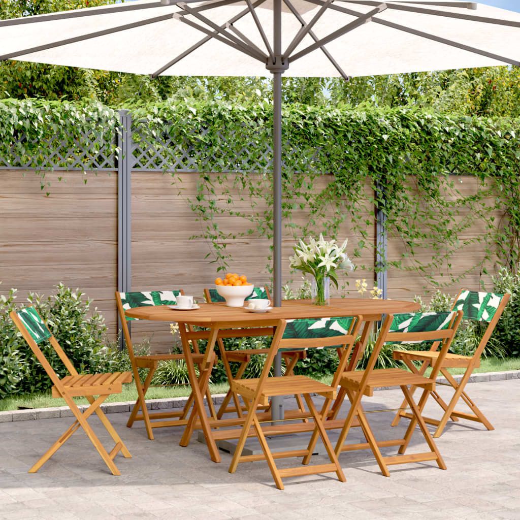 "im Angebot" Gartenstühle 6 Stk. - bis 150 kg - Klappbar Grün Stoff und Massivholz - Stapelsessel CC9592