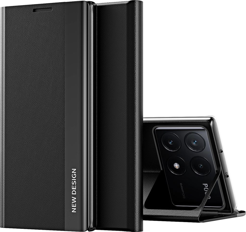 Xiaomi Poco F6 Pro Hülle, Leder PolyurethanMagnetisch Klapphülle PC Innere Schutzhülle mit Standfunktion für Xiaomi Poco F6 Pro/Redmi K70/K70 P...