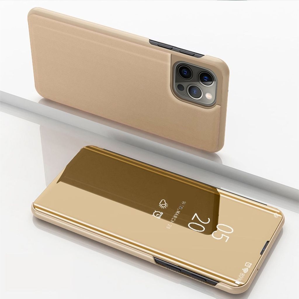 König Design Hülle kompatibel mit Apple iPhone 15 Pro Kunstleder Handyhülle - Handy Case Gold
