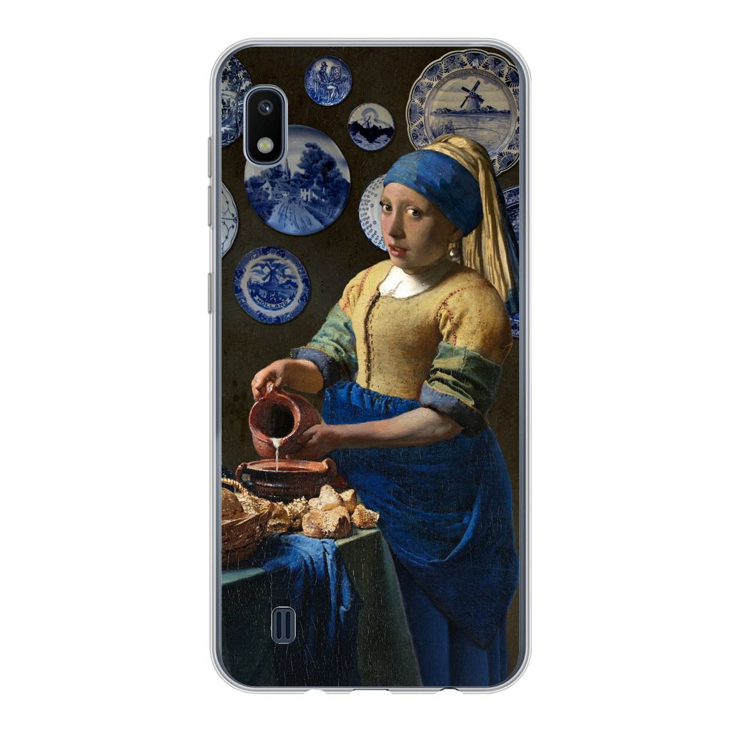 MuchoWow Handyhülle Schutzhülle Hülle für Samsung Galaxy A10 Milchmädchen - Das Mädchen mit dem Perlenohrring - Vermeer Silikon Softcase Ha...
