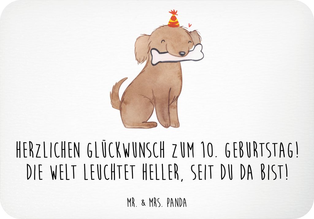 Mr. & Mrs. Panda magnet 10. Geburtstag Jubiläum - Weiß - Geschenk, Meilenstein, Kühlschrankmagnet, zettelhalter, besonderer, Notizhalter, herzli...
