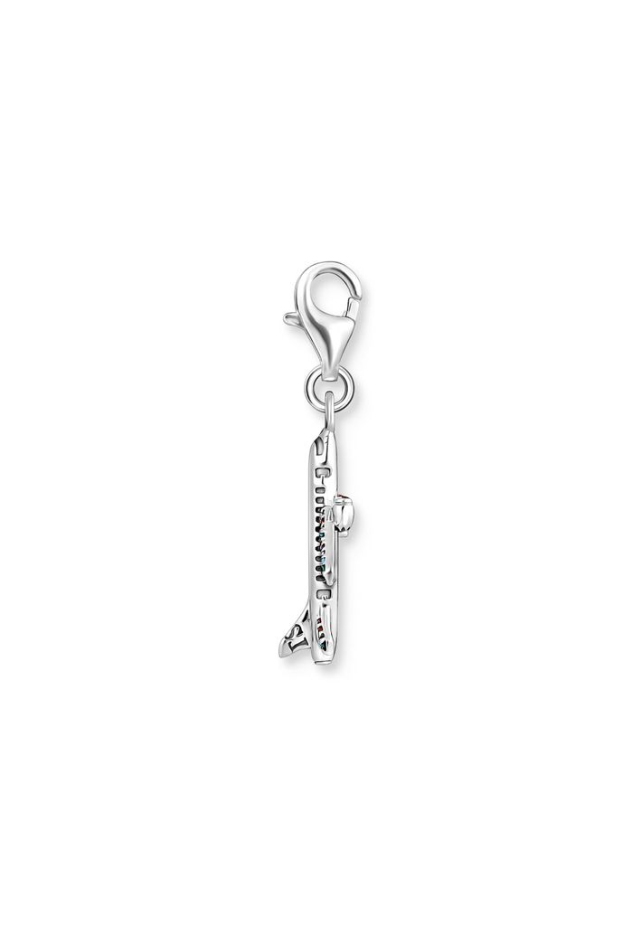 Charm pendentif avec avion coloré argent Image du produit 