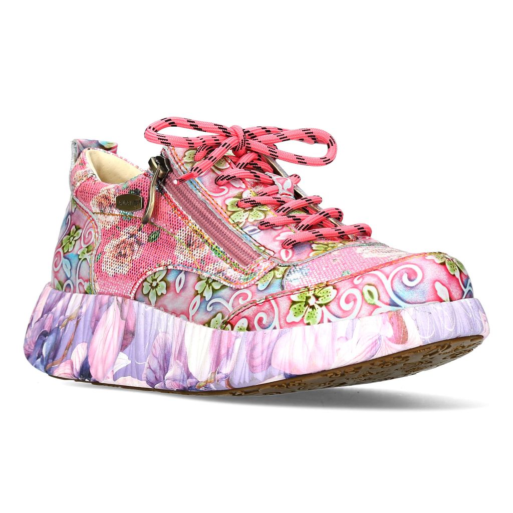 LAURA VITA Plateausneaker Nikito 62 rose pink multi floral mit bedruckter Plateausohle Weite G und herausnehmbarer weicher Ledersohle Grösse 36 EU