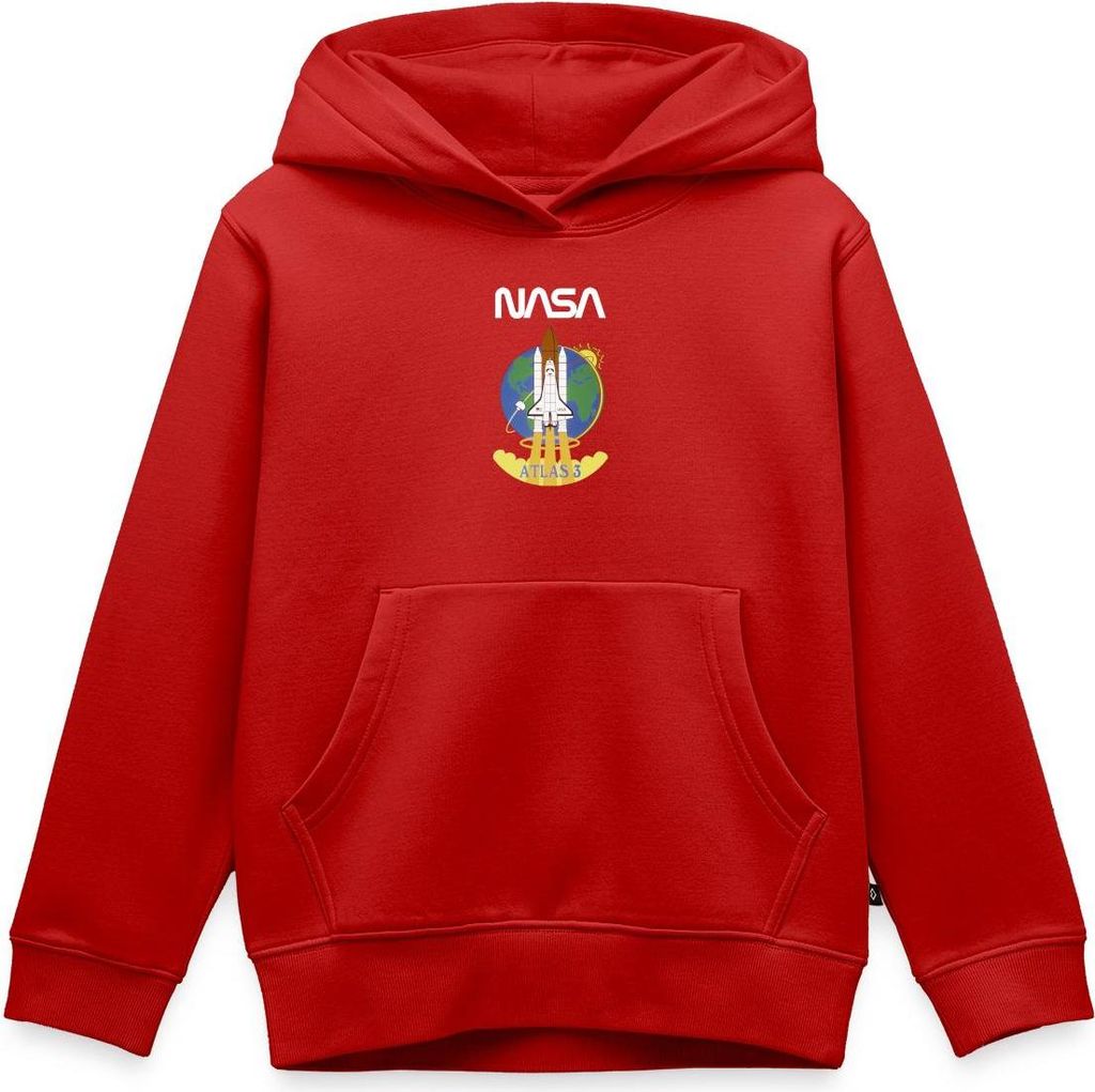 Spreadshirt NASA Atlas 3 Mission Space Shuttle Kinder Premium Hoodie, 158/164 (12 Jahre), Rot