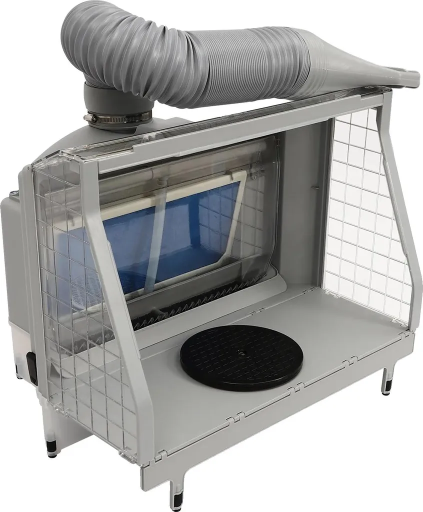 Station de peinture pour aérographe pliable et extracteur d'air intégré