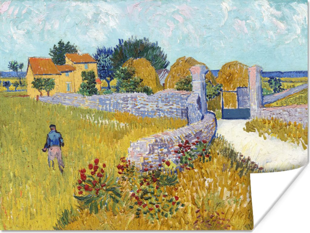 MuchoWow Poster Bauernhaus in der Provence - Vincent van Gogh 120x90 cm - Wandbild