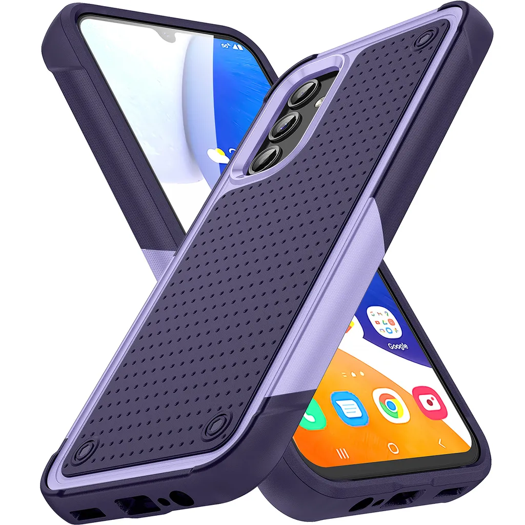 Custodia Glamour Samsung A14 5G Viola Blu - Protezione Militare