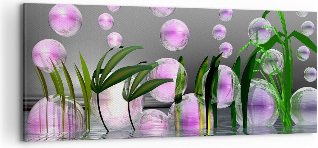 Bild auf Leinwand - Leinwandbild - Computer Grafik Blase - 100x40cm - Wand Bild - Wanddeko - Leinwanddruck - Bilder - Kunstdruck - Wanddekoration -...