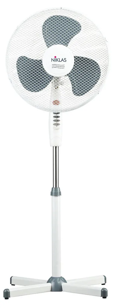 Niklas - Ventilateur à piédestal silencieux blanc avec oscillation