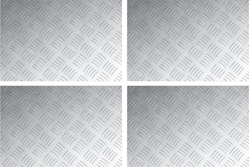 Möbel Aluminium Riffelbleche - Set von 4, 60x40 cm, Rutschfest - Stufenmatten 4104326