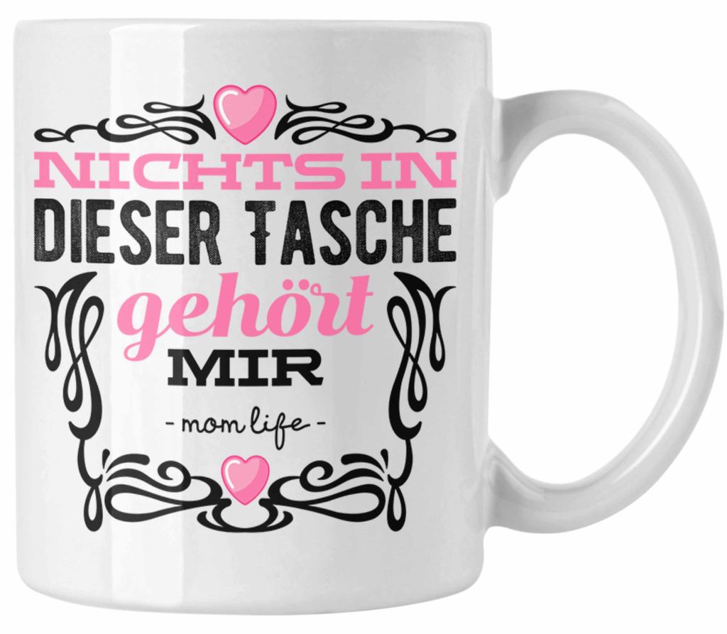 Lustige Tasse Geschenk für Mutter Mama Momlife Geschenkidee zum Muttertag oder Geburtstag (Weiß)