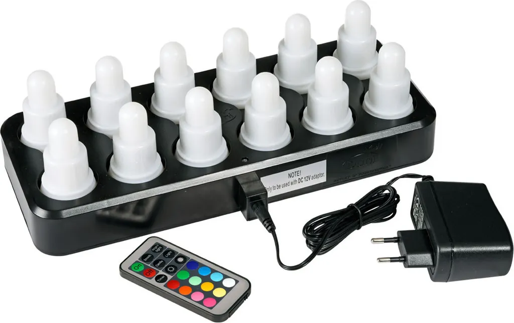 Bougies LED Multicolores et Blanc Chaud 70x40mm - Pack de 12 Pièces