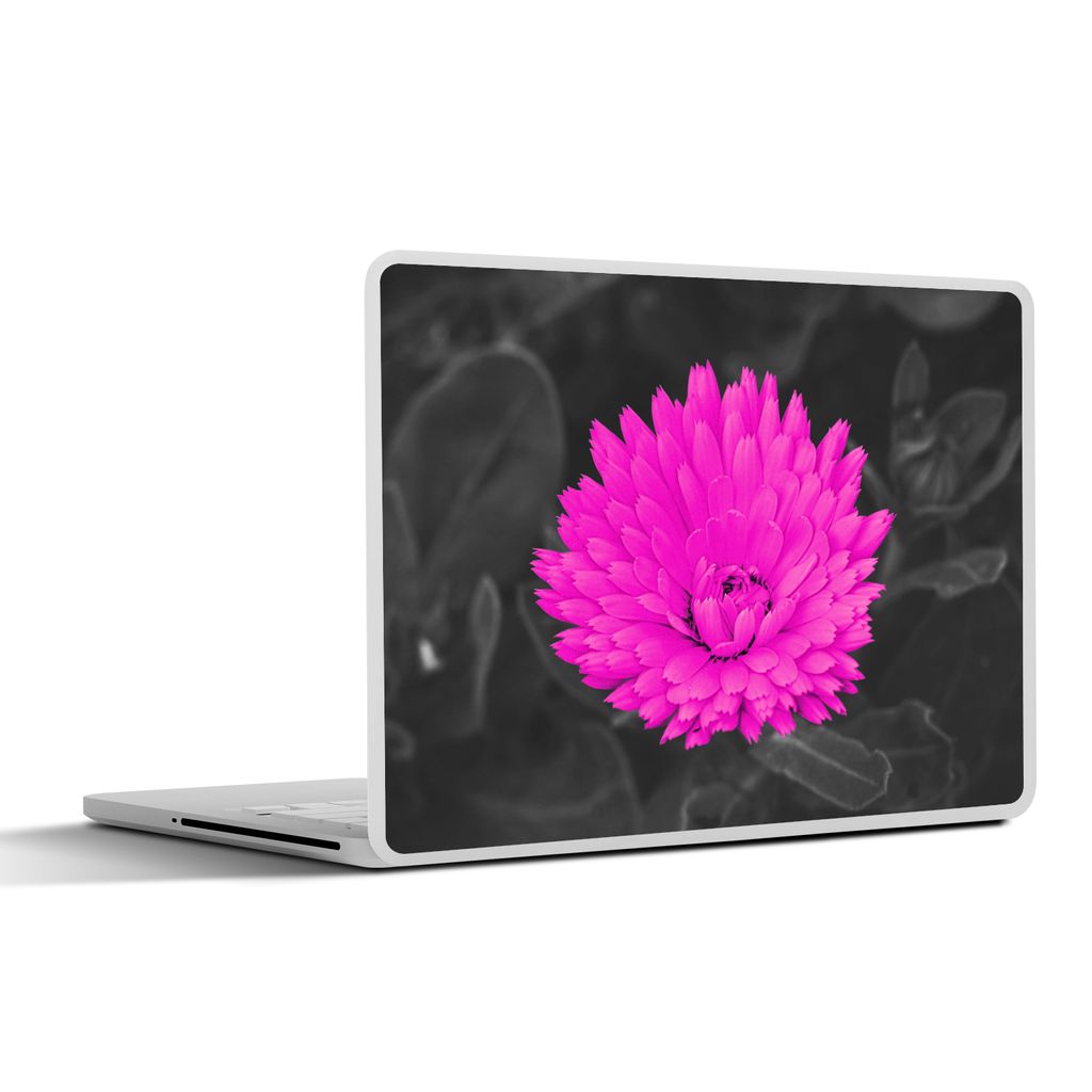 MuchoWow Laptop Aufkleber Sticker Cover Blumen - Aquarell - Rosa 31x22.5 cm - Laptop-Deko