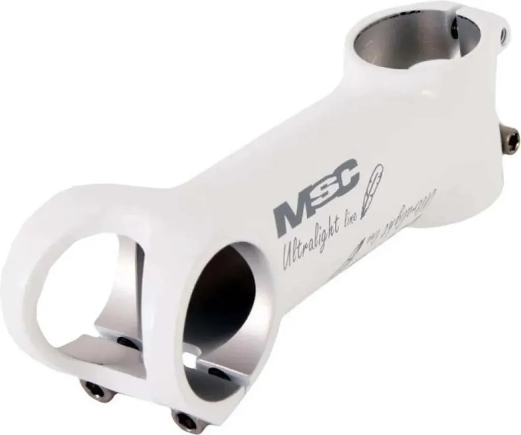 Potence vélo MSC Ultralight II Line Blanc 100 mm 6º pour cintre 31.8 mm