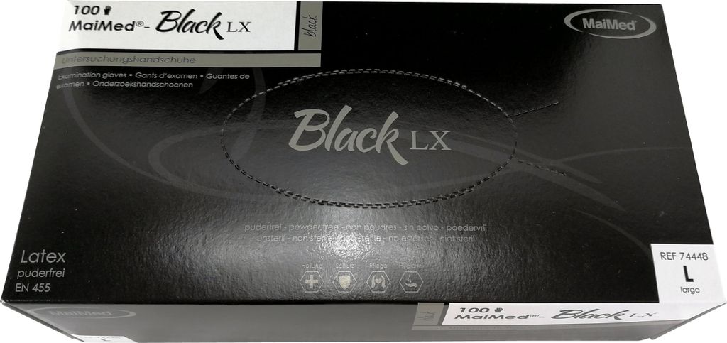MaiMed Einmalhandschuhe Black Latex Größe L, 100 Stück, Produktbild 2