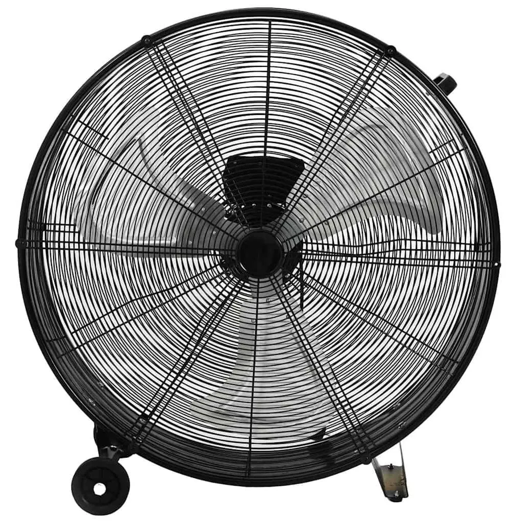 Ventilateur de chantier tambour 77 cm pour atelier et garage noir