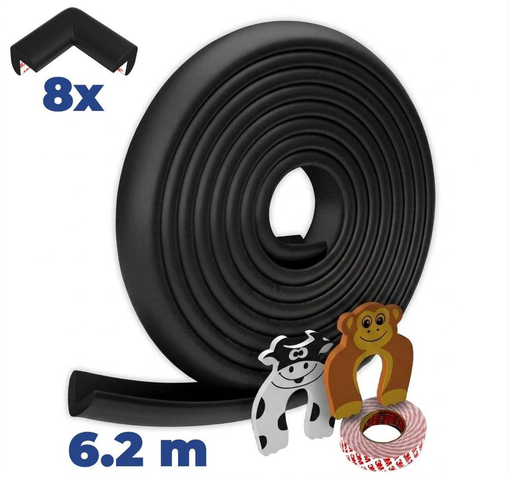 Kantenschutz Set aus Schaumstoff schwarz, Eckenschutz, Produktbild 