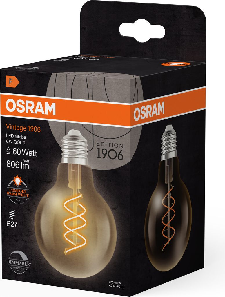 OSRAM Vintage 1906 Globe ist eine warmweiße, dimmbare