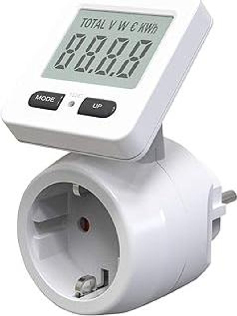 revolt Energiekostenmessgerät: Digitaler Energiekostenmesser mit 180° drehbarem Display, bis 3.680 W (Strommessgeräte, Verbrauchsmesser, Energie...