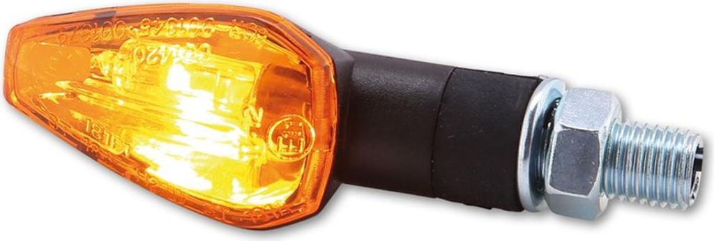 HIGHSIDER smart Peak Glühlampen Blinker Gehäuse Schwarz / Linse Orange (Paar), Vorn & Hinten