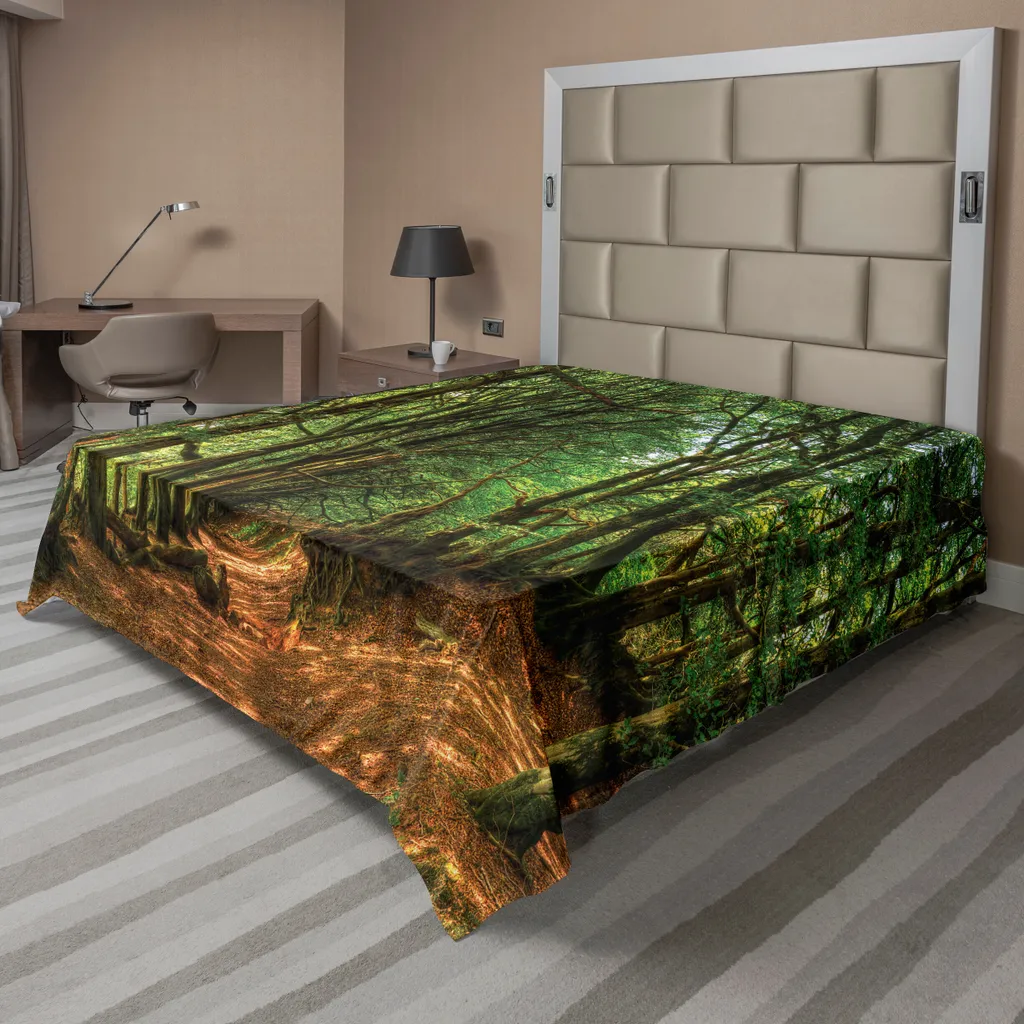 Lenzuolo Sopra Scena Boschiva ABAKUHAUS - 260x228 cm Verde Natura