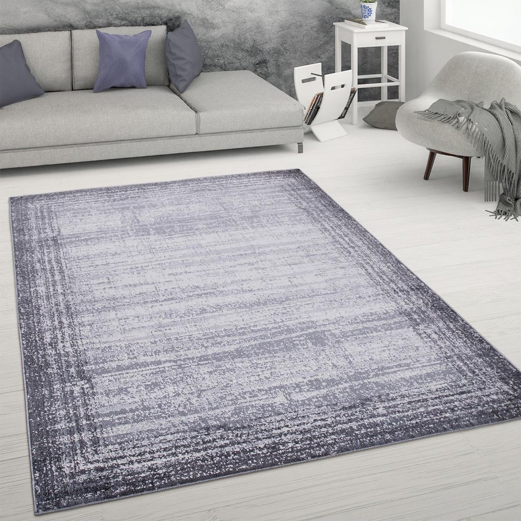 Teppich Wohnzimmer Kurzflor Abstrakter Used-Look Vintage Produktbild 