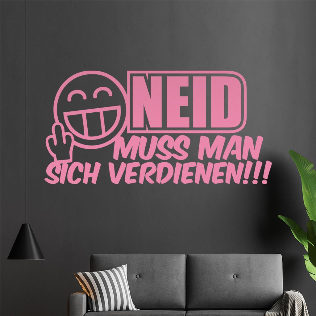 KIWISTAR Neid muss man sich verdienen - Nicht geschenkt Kapital Erfolg Arbeit Wandtattoo in 6 Größen - Wandaufkleber Wall Sticker - Dekoration, K...