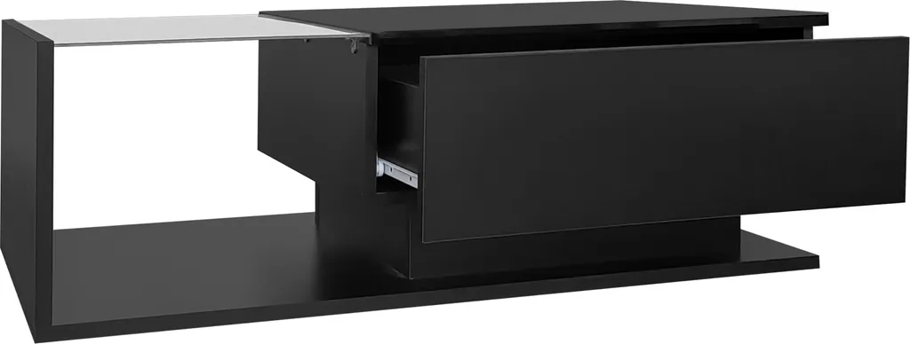 Table de salon design noire 100cm avec éclairage LED connecté par APP - 8