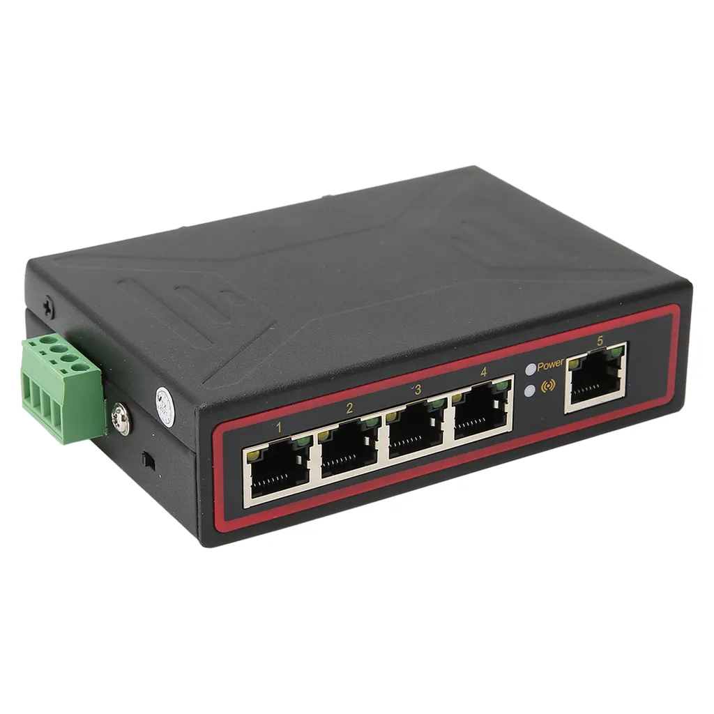 Switch Rail DIN Industriel 5 Ports Fast Ethernet Conception Redondante