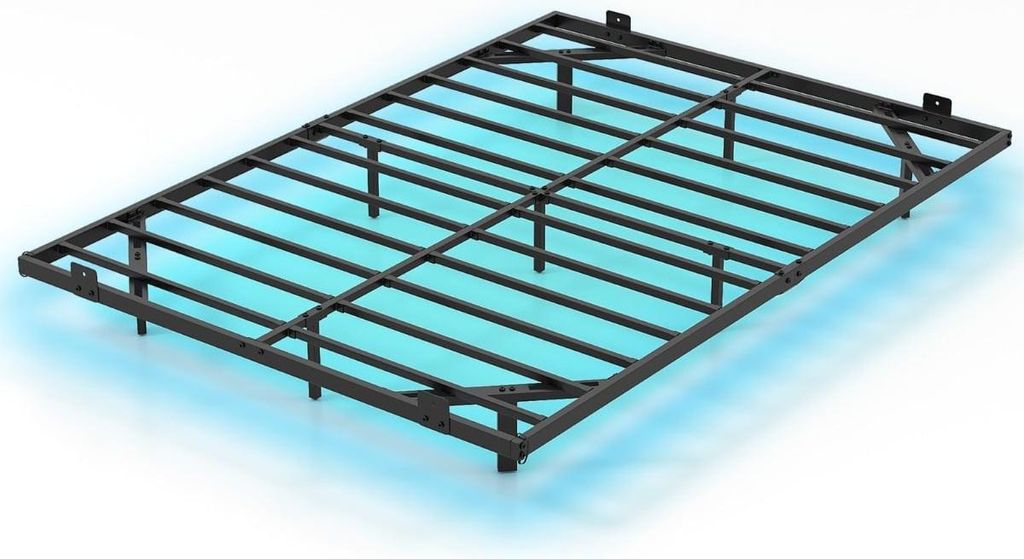 Schwebendes Metallbettgestell mit LED-Beleuchtung, Schwarz, Produktbild 