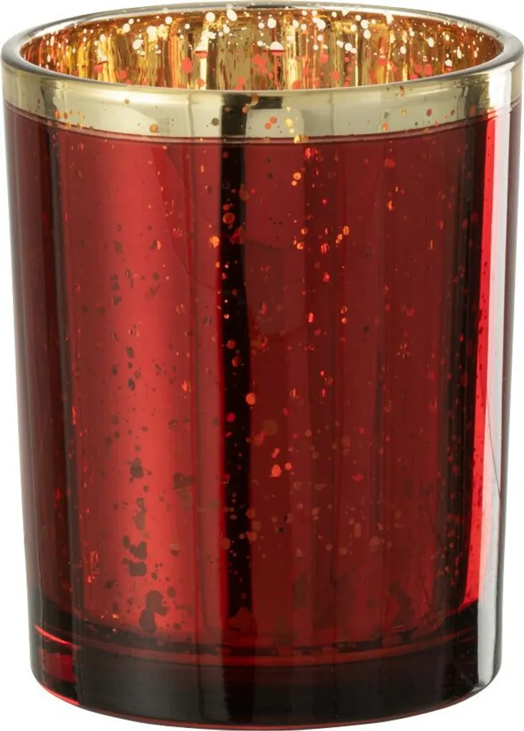 Photophore Verre Rouge pour Éclairage Doux et Déco Intérieure J-Line