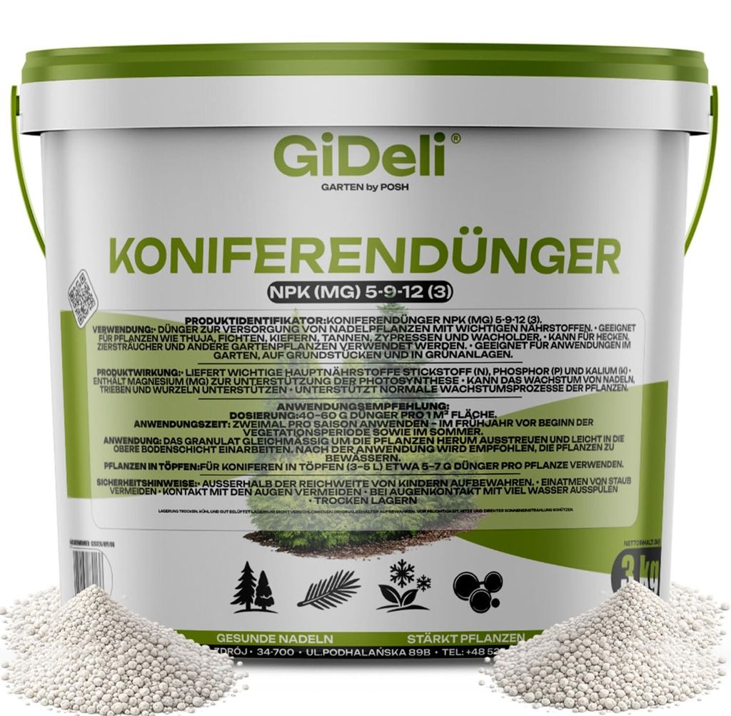 Nawozy do drzew iglastych 3 kg NPK 5-9-12 – tuja, żywopłot, Zdjęcie produktu 