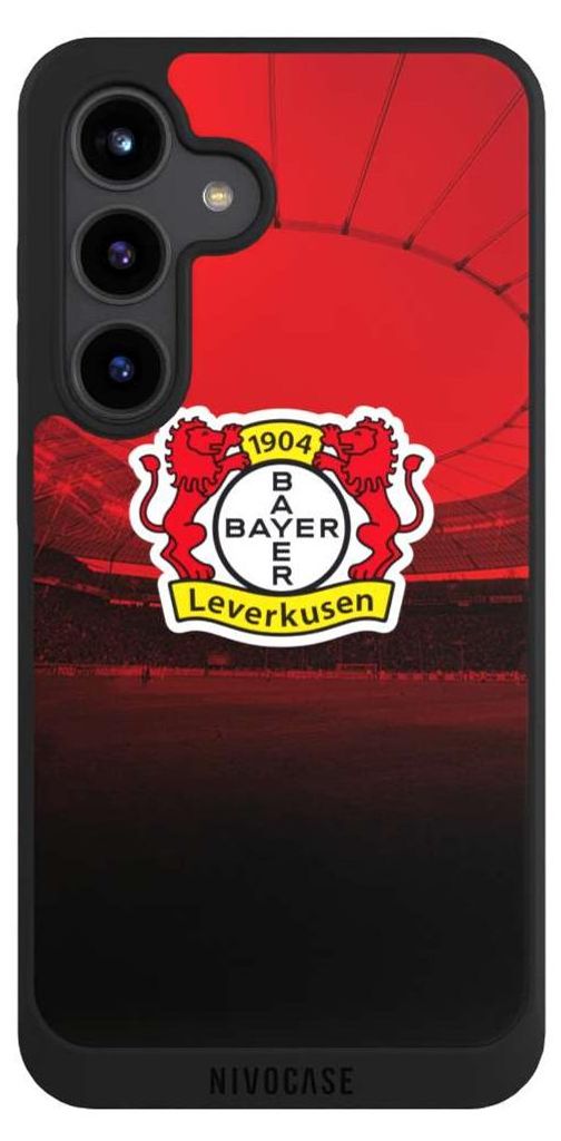 NIVOCASE Handyhülle für Samsung Galaxy S24 Hülle NIVOpure Case Schwarz Bayer 04 Leverkusen Offizielles Lizenzprodukt Stadion