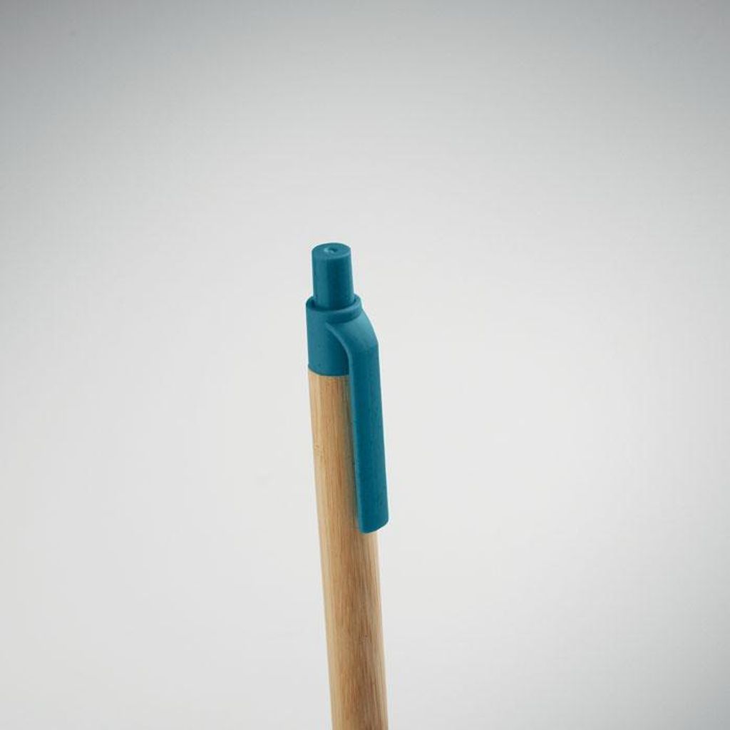 MidOcean - "Itea Colour" Druckknopf-Kugelschreiber, Bambus und Weizenstroh MO1870 (Einheitsgröße) (Blau)