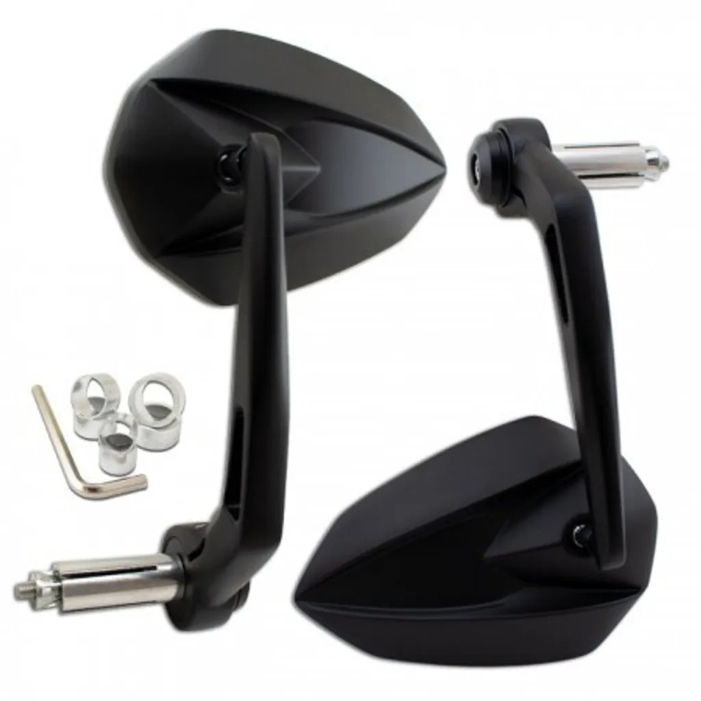 Rétroviseur STORM 1 noir M6 anti-vibration pour embout de guidon moto