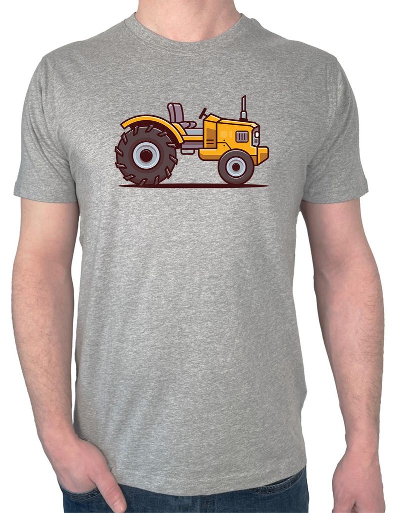 Huuraa Herren T-Shirt Traktor Trecker M Sport Grey Bio Baumwolle Fairtrade Herrenshirt Geschenkidee