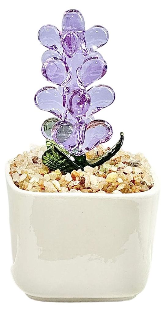 Mini-Kristallblumenfigur, mundgeblasen, Topfblume, Dekoration für Zuhause, Büro, Tisch, Geschenk für Hochzeit, Geburtstag, Muttertag.