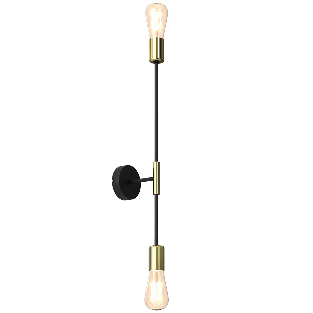 Applique murale design noir et or 65 cm Flamme Luminex pour salon
