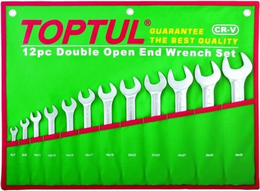 TOPTUL Doppel-Gabelschlüsselsatz GAAA1206 Chrom-Vanadium-Stahl