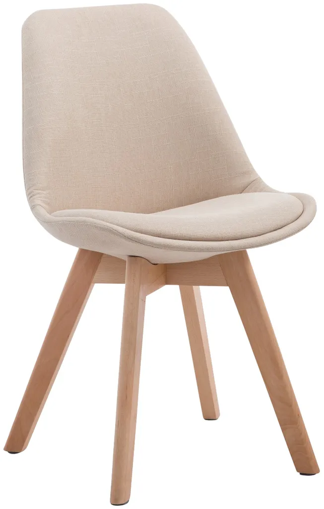 Chaise visiteur design Borneo V2 Natura tissu et structure bois massif