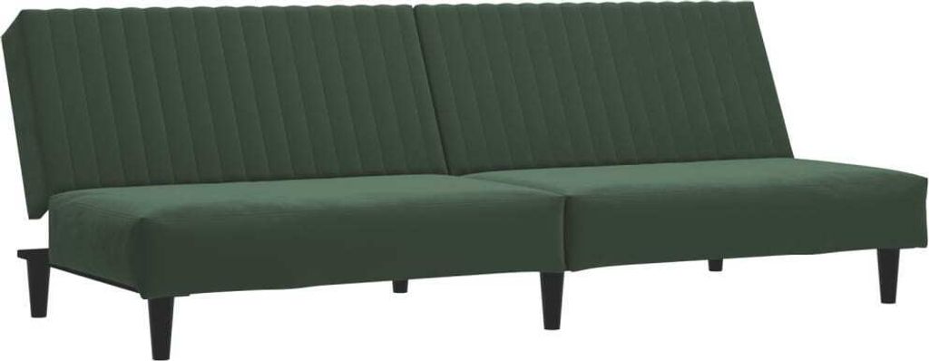 Schlafsofa 2-Sitzer Dunkelgrün Samt