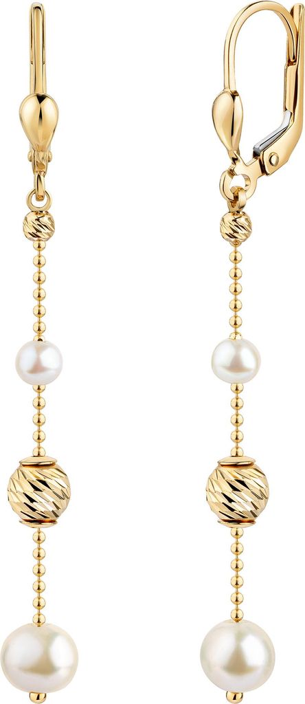 Fascination by Ellen K. Ohrringe 585/- Gold 5,7cm gelb Süßwasserzuchtperle 324330221-1