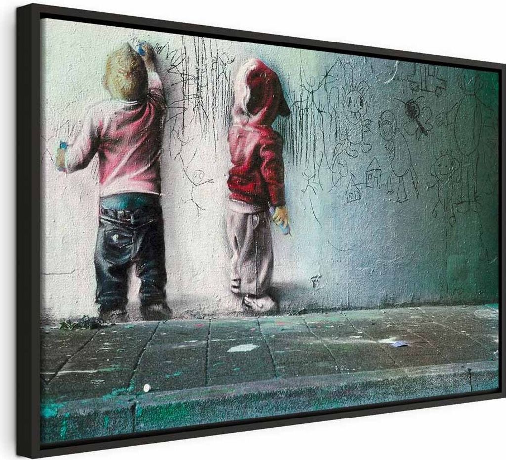Italienischer Leinwand Leinwandbild - Modern Playground 60x40 cm Streetart i-B-0024-b-c