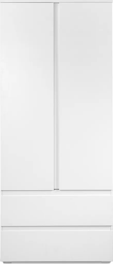 Armoire gain de place blanche 80 cm avec penderie et double tiroir