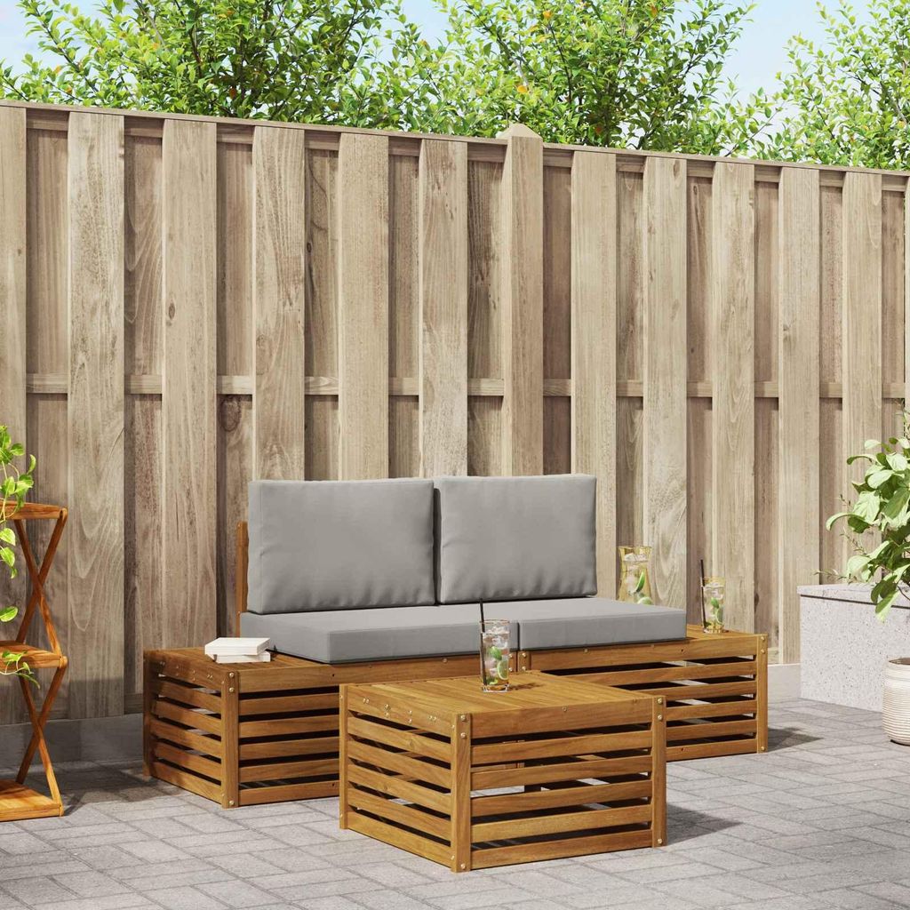 "Summerschlussverkauf"Outdoor-Sofagarnitur/Couchgarnitur - CLORIS - Outdoor-Möbel - für Garten/Terrasse - mit Kissen 3 Stück Natürlich und Hell...