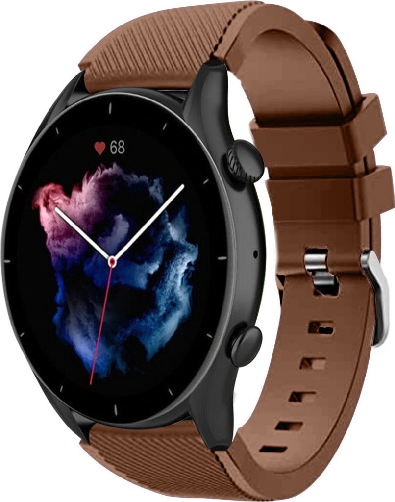 Strap-it Amazfit GTR 3 (Pro) Silikonarmband (Kaffeebraun)