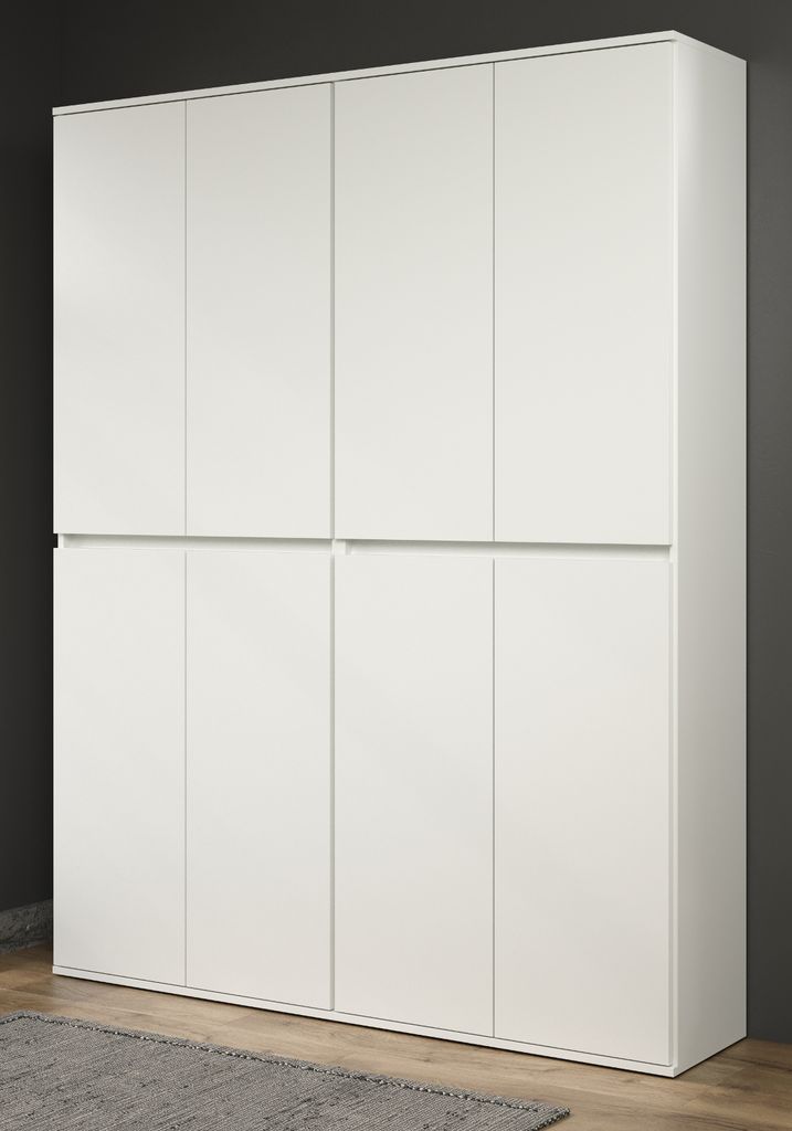 Garderobenschrank "Nevada" in weiß Schuhschrank 148x191 cm, Produktbild 
